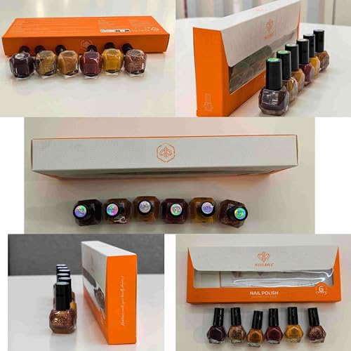 modelones Fall Nail Polish Set, 6 Colors Quick Dry, Nail Art Kit - color: A0-Autumn Red