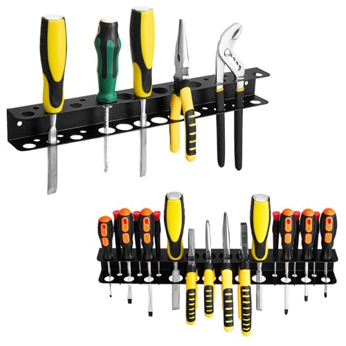 2pack Screwdriver Plier Organizer Heavy Duty Wall Mount Tool Storage Rack
