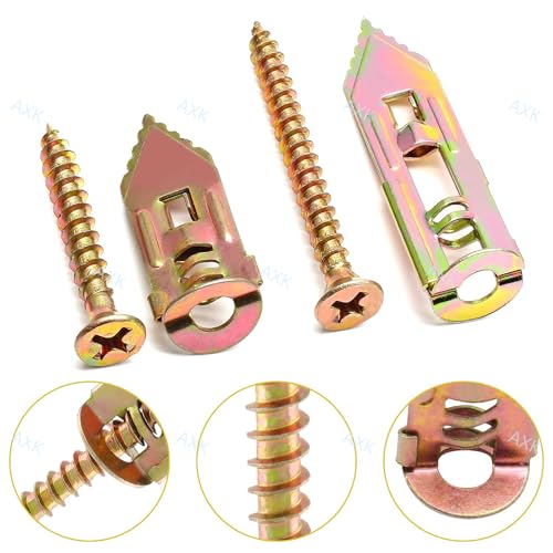 Self Drilling Drywall Anchor Kit 160PCS - Carbon Steel Zinc Plated Expansion Anchors with Self Tapping Screws AXK - size: 160PCS--2 Sizes Kit