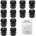 MAKERELE 12Pcs 1” NPT Cable Glands, Wire Gland Connector IP68 Waterproof - color: Black, size: 1" 12pcs BAG