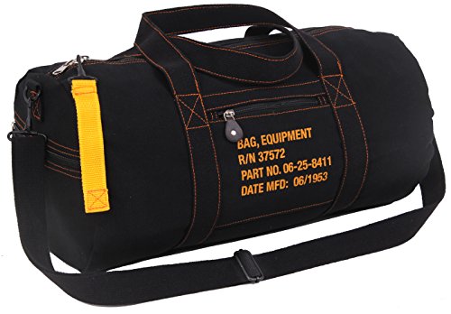Rothco Canvas Equipment Bag, Heavyweight Cotton Carryall - color: Black, size: 19 Inches