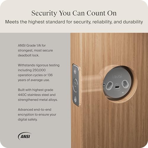Level Bolt Smart Deadbolt - Make Your Lock Smart Without Changing Keys or Hardware - Matter-Over-Thread - Keyless & Remote Access via Apple, Alexa, Google Home, SmartThings