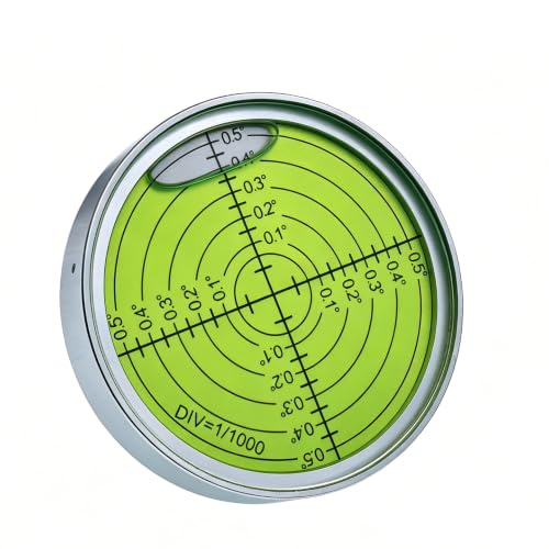 Aluminum alloy high-precision universal horizontal level instrument bubble level tool circle 2.4 inches 60mm (3 points silver green (magnetic)) - color: 3 Points Silver Green (Magnetic)