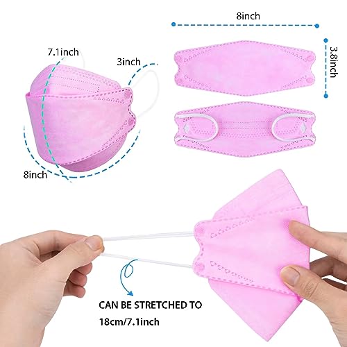 Borje KN95 Face Masks 50 Pack,Breathable Comfortable and Disposable KN95 Mask,Masks for Adults - color: Baby Powder=50pcs