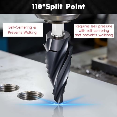 Cobalt Step Drill Bit 1/4" to 3/4", TiAlN Coating 4 Spiral Flute Step Bit - color: 1Pcs M35 Spiral