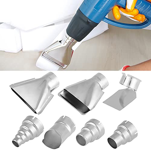 7pcs 35-40mm Heat Gun Nozzles Kit Stainless Steel Hot Air Soldering Station Replacement Parts for Repair Tool Accessory 1500-2000W