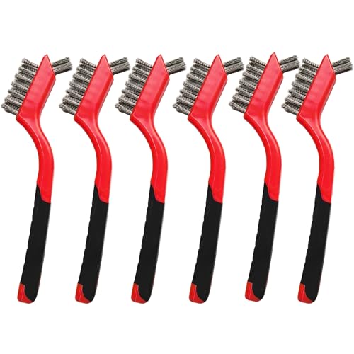 6 Pcs Wire Brushes for Cleaning, Stainless Steel Bristles Scratch Brush Set for Polishing, Rust Removal & Deep Cleaning