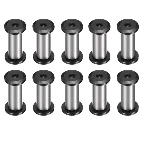HARFINGTON 10pcs Knife Handle Screws 6 x 20mm M4 Torx Sink Head Stainless Steel Pocket Knife Pivot Pin Folding Knives Bolts Fasteners for Blade Fixing, Black/Silver - size: 6 x 20mm