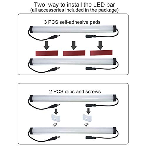 Litever Kitchen Under Cabinet LED Lighting Kit Plug-in, Super Bright, 6 PCS 12 Inches Light Bars, Daylight White, 31W 2000 Lumen, Perfect for Kitchen Cabinet Counter Shelf-(6 Bars Kit-5000K) - color: Black Cable-Daylight White 5000K