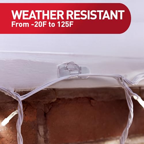 Command Outdoor Light Clips, Clear, 20 Clips, 24 Weather Resistant Strips - size: 20 Clips