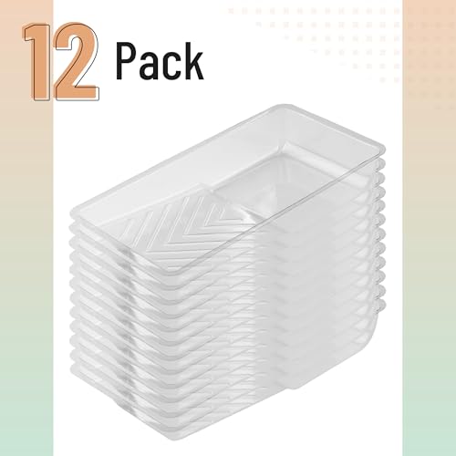 Bates- Paint Tray Liner, 4 Inch, 12 Pack, Clear, Plastic Disposable Paint Tray for Painting Walls - color: Clear, size: 12 Pack 4 Inch