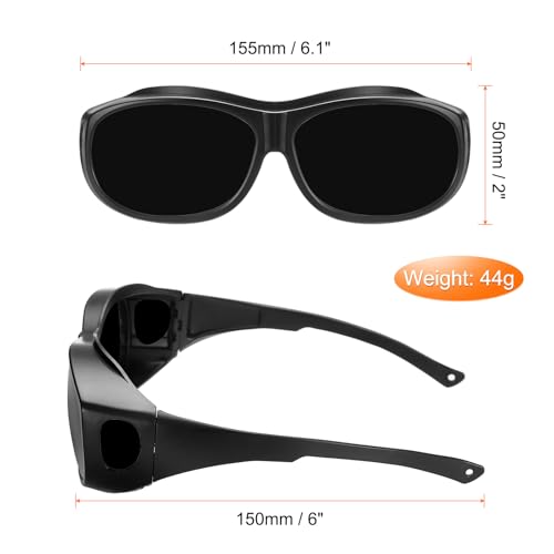HARFINGTON Welding Safety Glasses IR PPE Protective Glasses Lens CE Certified Protective Welding Eyewear - color: Black, size: Shade 4