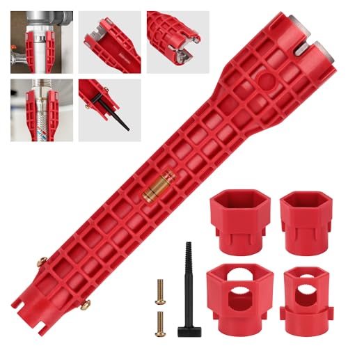 14 in 1 Faucet and Sink Installer, Multifunctional Basin Wrench, Faucet Wrench for Undermount Sink, Kitchen Bathroom Toilet, Ideal for Tight Spaces Installation and Repairs Tools
