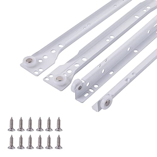 10 in. White Coated Steel Euro Bottom Mount Drawer Slides - size: 10 in