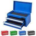 Mini Tool Box - Metal Tool Chest with 2 Drawers & PVC Drawer Liners - Blue - color: Blue