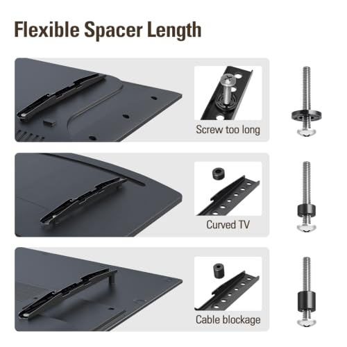 Mounting Dream TV Mounting Hardware TV Mount Screws Kit Comes with M4, M5, M6, M8 Screws, Includes Spacers and Washers, Fits Any TVs Up to 82 Inch, Works with Any Wall Mount MD5754