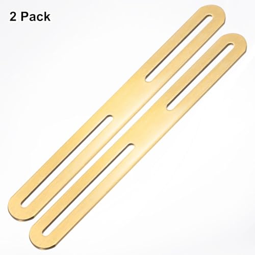M METERXITY 2-Pack Flat Mending Plate Support 8.27x0.94in, Gold - color: Gold, size: 210 x 24mm