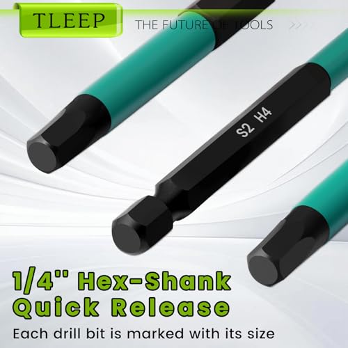 Impact Drill Allen Key Set 50mm+90mm+150mm Long, Allen Wrench Drill Bit Set H2-H8 Metric Hex Key Screwdriver Driver Bits, 1/4" Hex-Shank S2 Steel, 3 Lengths Meet Various Needs for Ikea Furniture - size: D.2mm to 8mm