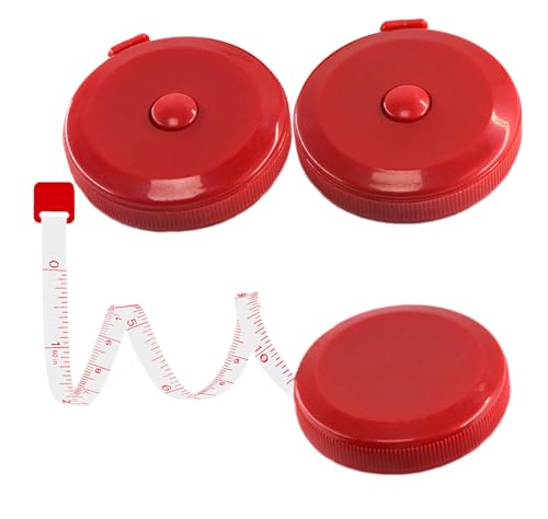 Tape Measure,60 Inch Soft Measuring Tape for Body Fabric Sewing - color: Red