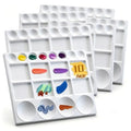 Lyellfe 10 Pack Plastic Palette, 20 Well Reusable Paint Palette