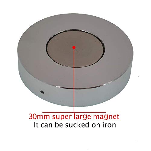 Aluminum alloy high precision horizontal bubble universal high precision small level bubble level meter circular bubble correction Convenient and quick (Silver-blue - with magnetic-luminous) - color: Silver-blue - With Magnetic-luminous