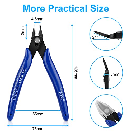 Ainiv Wire Cutters, Spring-loaded Side Cutters Flush Cutters, Diagonal Cutters Precision Side Cutters, Diagonal Cutting Pliers in CRV Steel, Heavy Duty Cutting Pliers for Electrical, Homes - color: Wire Cutter-1pcs, size: 1pc