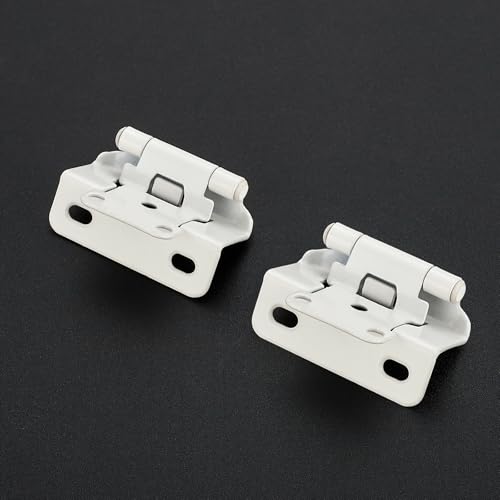 Ravinte White Semi-Overlay 1/2 inch Self-Closing Hinges, 10 Pack - color: White