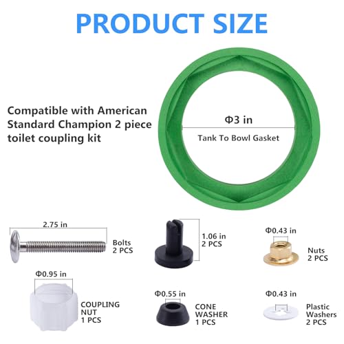 3 Inch Toilet Tank Gasket and Bolts Kit for Champion 4 - color: Green