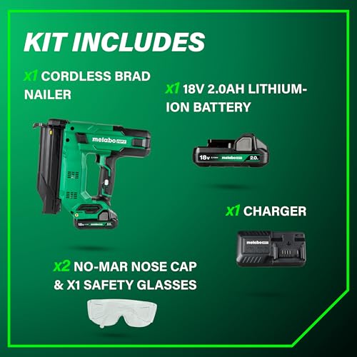 Metabo HPT Brad Nailer, 18 Gauge Cordless, 18V Kit, NT1850DG - style: NT1850DG - Includes Battery and Charger
