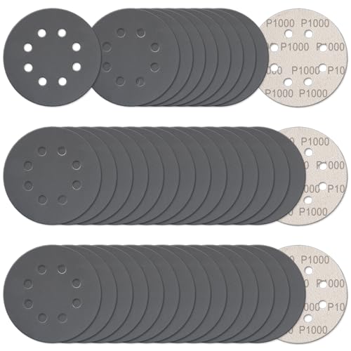 100Pcs 5 Inch Sanding Discs Hook & Loop 8-Hole Wet Dry Sandpaper 1000 Grit - style: 100Pcs 1000 Grit