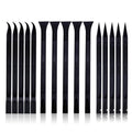 15 PCS Carbon Fiber Plastic Scrapers Tool, Non-Scratch Scraper Tool for Tight Spaces, Multi-Purpose Label Scraper Pen-Shaped, for Car Cleaning Supplies, Kitchen, Crevices, Stains (Black) - color: 15 Pcs Black