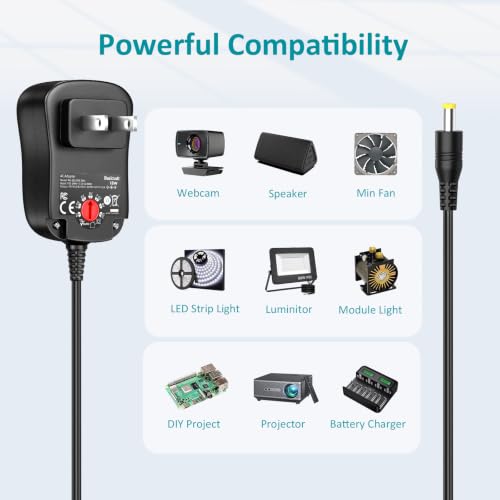 3V-12V Universal AC Adapter Multi-Volts 4.5V 5V 7.5V1.5A DC Adapter Charger - size: 18W 3-12V