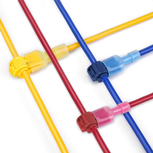 TICONN T Tap Wire Connectors, T Wire Quick Splice Connector, T Connectors for Wiring with Storage Case (Blue 80 Pcs) - style: Blue 80 Pcs