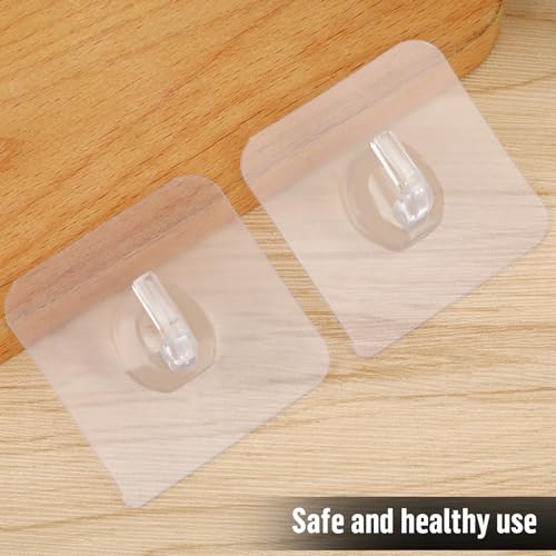 COMNICO 12 Pack Adhesive Hooks Clear Plastic Waterproof Heavy Duty Sticky Wall Ceiling Door Window Pothook Home Kitchen Bathroom Shower Office for Hanging Hat Towel Picture Coats (12)