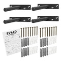 EVALD Heavy Duty Floating Shelf Brackets 4 Inch, Hidden Brackets for Shelving with Screws & Anchors, Floating Shelf Mount, Brackets for Floating Shelves (4 Pack) - size: 4 Inch, style: 4 Pack Heavy-duty