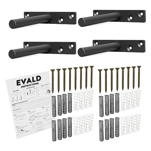 EVALD Heavy Duty Floating Shelf Brackets 4 Inch, Hidden Brackets for Shelving with Screws & Anchors, Floating Shelf Mount, Brackets for Floating Shelves (4 Pack) - size: 4 Inch, style: 4 Pack Heavy-duty