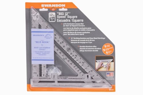 Swanson Tool Co S0107 "Big 12" 12-Inch Speed Square Layout Tool with Blue Book - size: 12 inch, style: 12" Speed Square