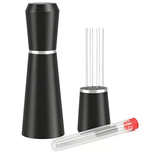 Jeymei WDT Espresso Distribution Tool, Black Espresso Whisk with 8 Needles - color: Black-A