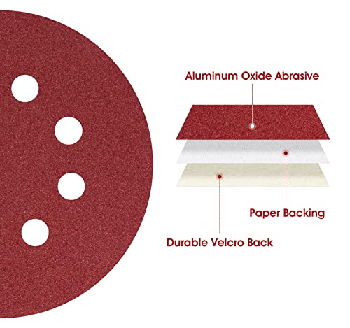 S SATC 150PCS 5 Inch 8 Holes Dustless Hook and Loop Sanding Discs, 240 Grit Sandpaper for Random Orbital Sander - style: 150PCS 5 Inch 240 Grit