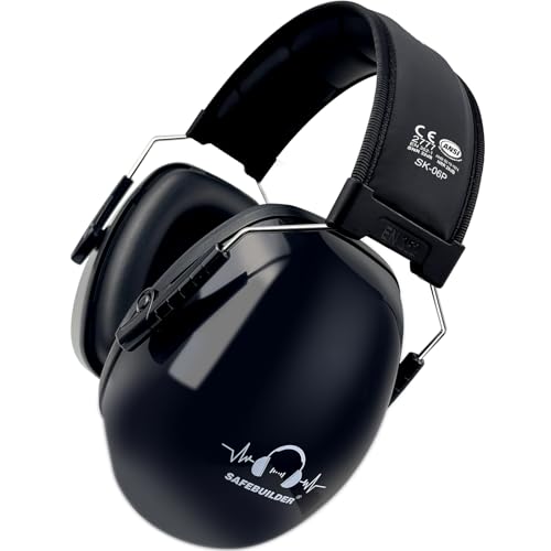 SAFEBUILDER Ear Protection Ear muffs Noise Reduction NRR 28dB Adjustable Hearing Protection for Working Mowing SK-06P - color: Black