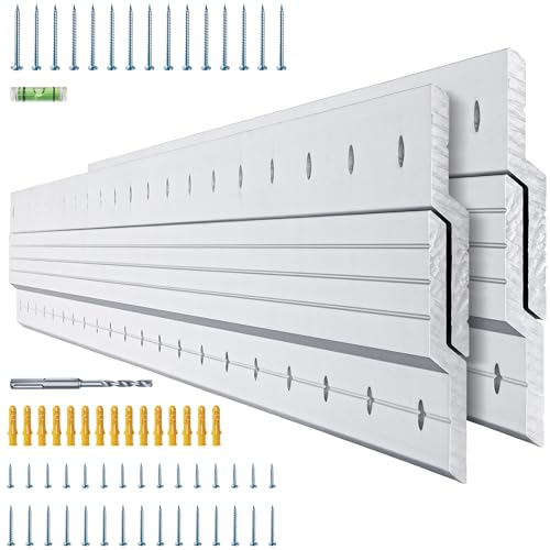 2 Pairs French Cleat Hanger 41 inch, 500 Lbs Load Heavy Duty Mirror Mounting Hardware Aluminum Z Clips Wall Interlocking Bracket Hangers Picture Hanging Kit for Hanging Mirror Picture Cabinet - size: (2 Pair) 41-inch
