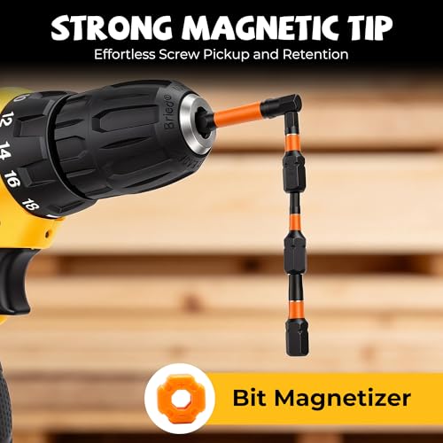 MulWark 63-Piece Impact Driver Bit Set, Impact Rated S2 Steel Impact Bit Set with Color-Coded Torx Bit and Magnetizer, Professional Tool Kit for Impact Drivers, DIY, and Construction
