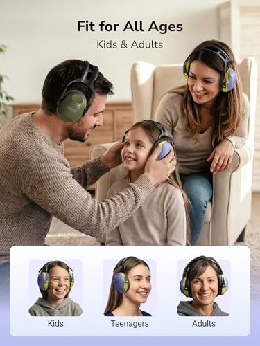 Dr.meter Noise Cancelling Headphones for Kids Adults Ear Protection C06 - color: Purple