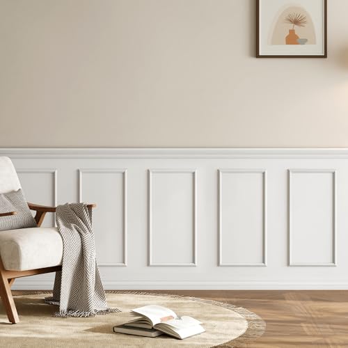 INMOZATA Pre-Cut Peel and Stick Wall Molding Wainscoting Panels, 24" x 12" - size: 24" x 12"