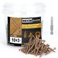 Deck Screws #10 x 3’’, T25 Star Torx Drive Flat Head Wood Screws, Brown, 5lb - color: Brown, size: 10X3’’