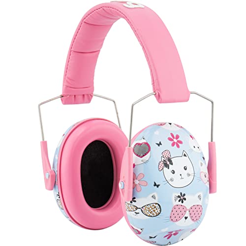 Snug Kids Earmuffs – Noise Reduction for Toddlers & Children – Adjustable, Lightweight, Foldable, Soft & Comfortable - color: Kitty