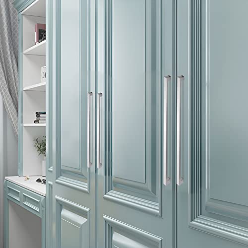 Cabinet Pulls Brushed Nickel Cabinet Handles Square Drawer Pulls, 5 Pack 5 Inch Stainless Steel Kitchen Door Cupboard Cabinet Handles, Cabinet Hardware Drawer Handles, 128mm Hole Centers - color: Brushed Nickel, size: Two Hole - 5 inch Hole Centers(128mm)