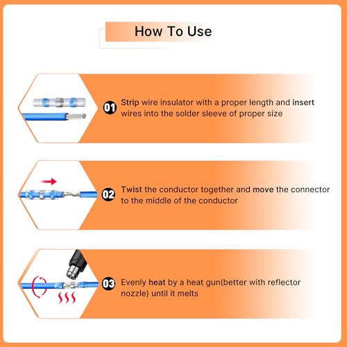 Kuject Mini Heat Shrink Gun Kit, 820PCS Solder Seal Wire Connectors & Heat Shrink Tubing Kit, Waterproof Heat Shrink Wire Connectors Kit with 482~752°F Heat Gun for Marine Automotive Wiring, AWG26-10