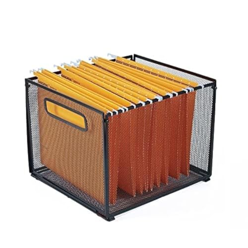 SETTFRFE Letter Size Hanging Folder Organizer,Metal File Baskets,Black