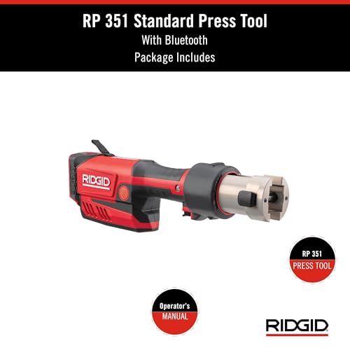 RIDGID 67223 Model RP 351 ProPress Standard Press Tool, Pressing Tool with Bluetooth Connectivity and LED Interface - style: Tool Only (No Battery Kit or Jaws)